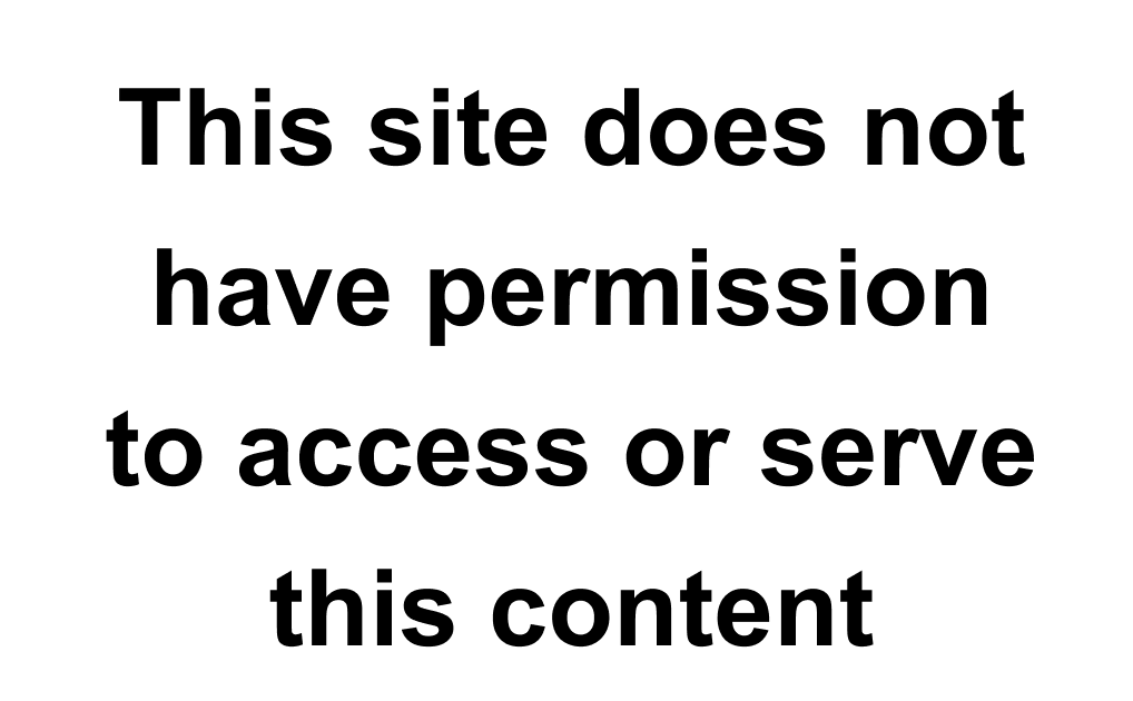 Error message: 'This site does not have permission to access or serve this content.' Indicates an issue loading Sony WH-1000XM5 content.