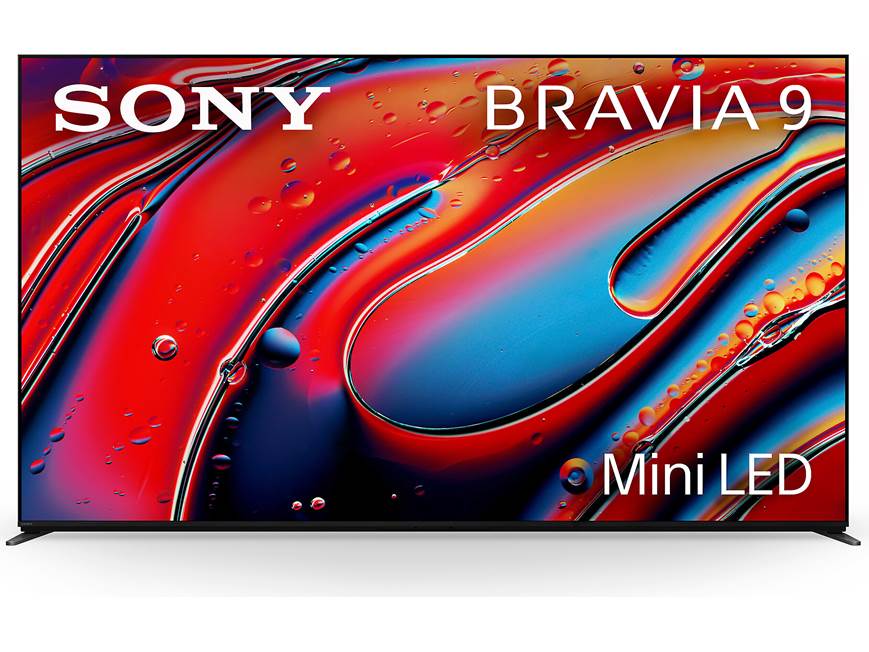 Sony Bravia 9 Mini-LED 4K TV with vibrant abstract image on screen, showcasing its premium display.
