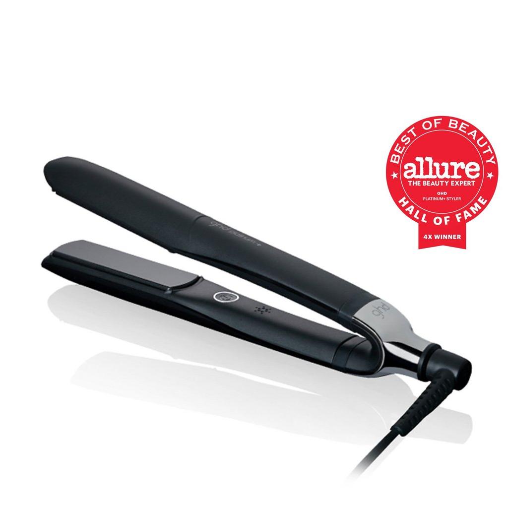 Black GHD Platinum+ Styler, a professional hair straightener, awarded Allure Best of Beauty Hall of Fame 4X Winner.